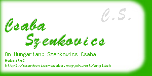csaba szenkovics business card